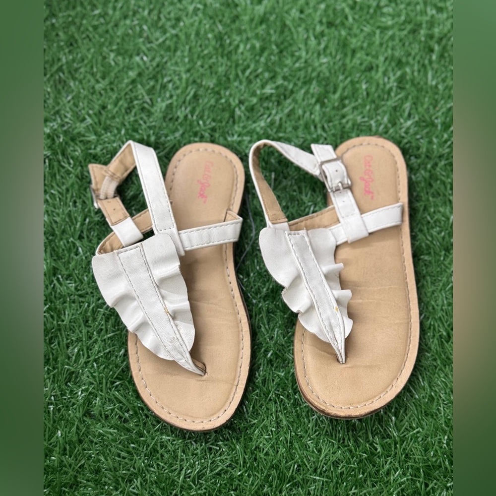 Cat & Jack Stylish White Kids Sandals Size 10